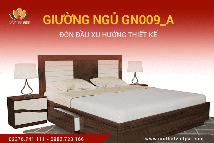 Giường ngủ gỗ công nghiệp cao cấp GN009_A