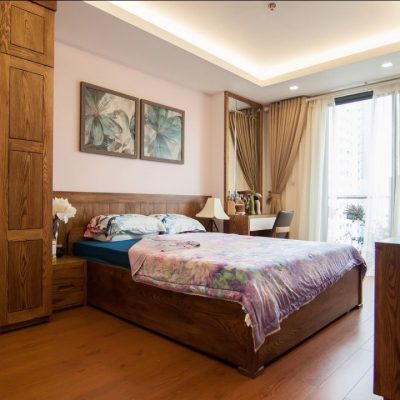thiết kế nội thất phòng ngủ gỗ sồi tự nhiên