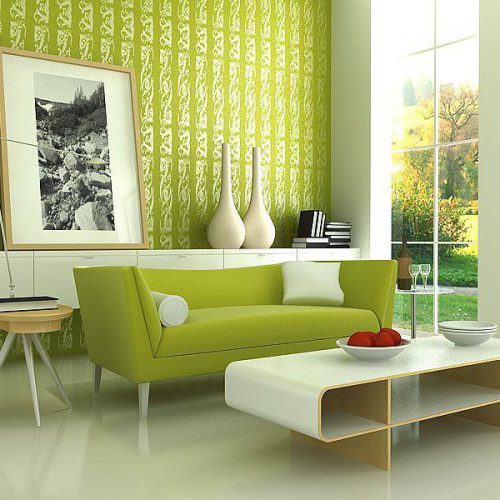 Màu xanh lá cây trong thiết kế nội thất